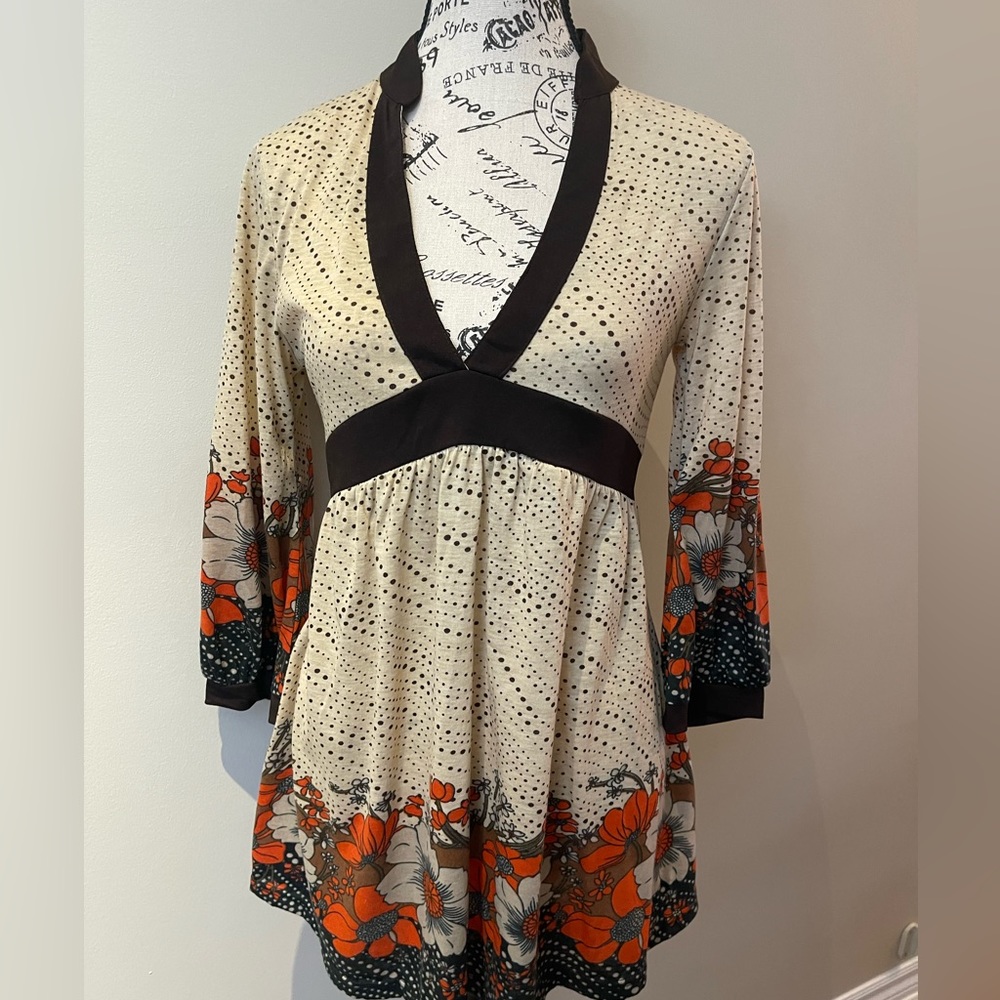 D Studio Deep Neckline Retro Tunic